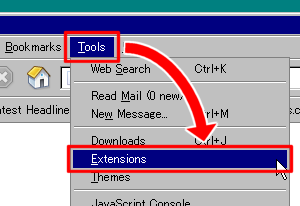 How to show Extensions manager