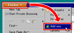 How to show Add-ons manager (Firefox button)