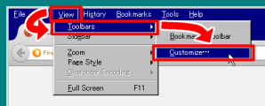 How to show Customize window (the menu bar)